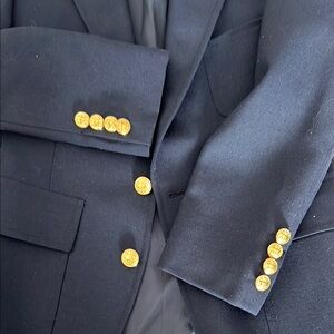 Men's Black Blazer with Gold Buttons